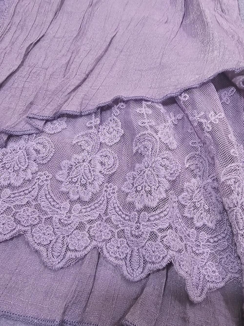 Pretty Angel Lavender Floral Appliqué Long Sleeve Tunic Whimisigoth Sz L Womens - Picture 7 of 11